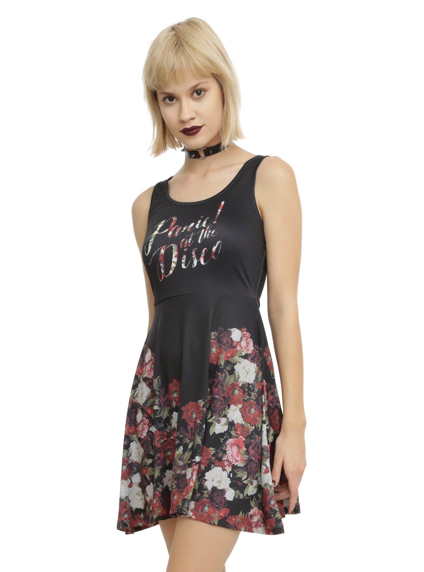 Panic! At The Disco Floral Dress, BLACK, hi-res