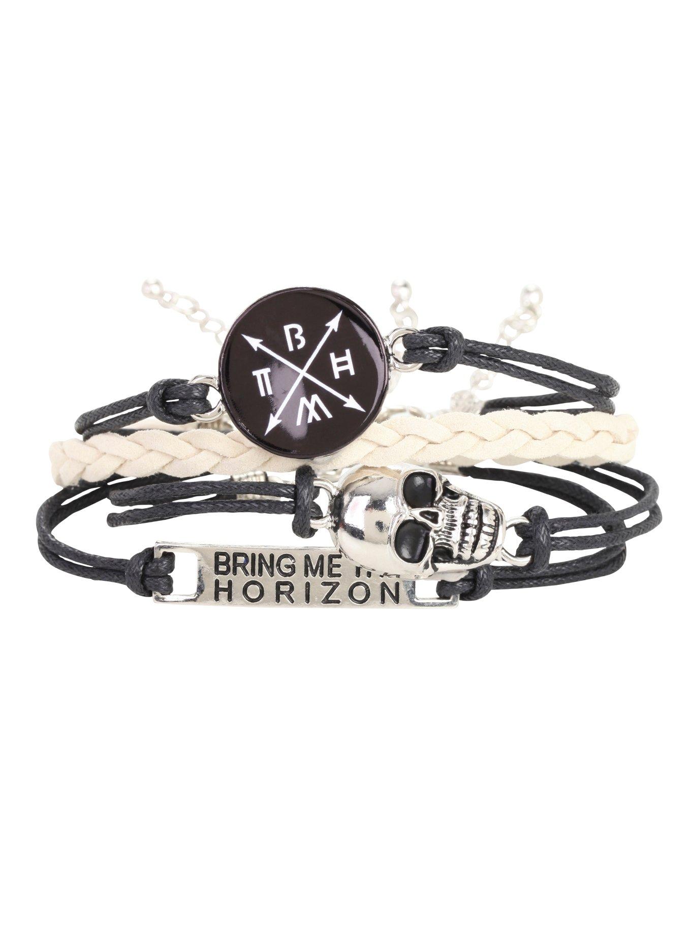 Bring Me The Horizon Skull Braid Bracelet Set, , hi-res