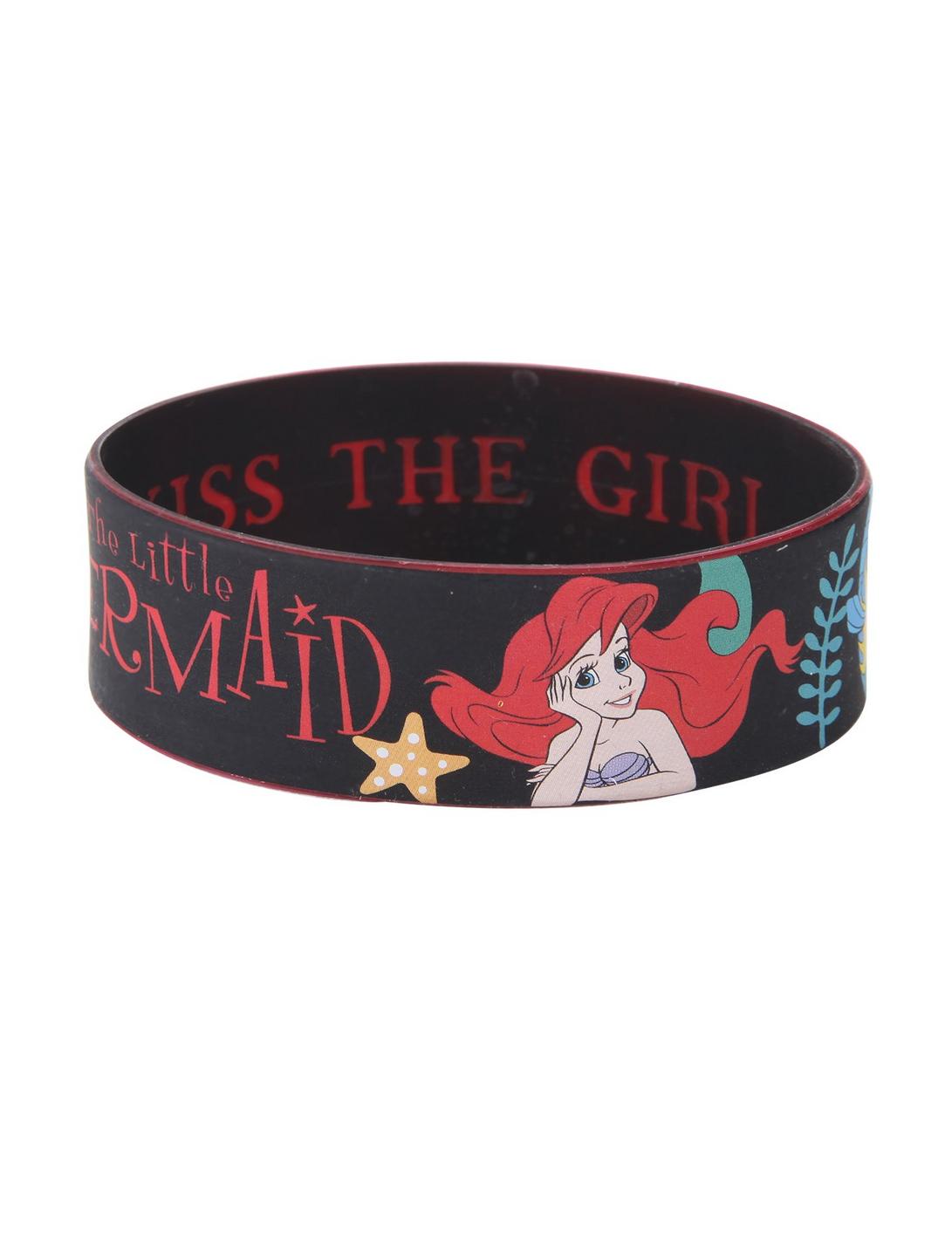 Disney The Little Mermaid Ariel Characters Logo Rubber Bracelet, , hi-res