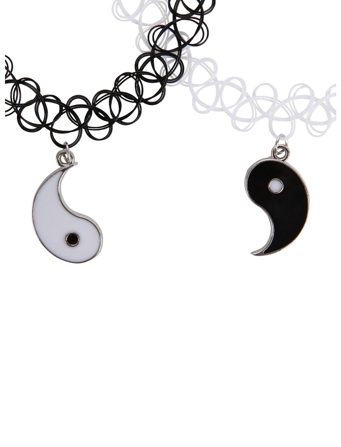Black & White Yin-Yang Tattoo Choker Set, , hi-res