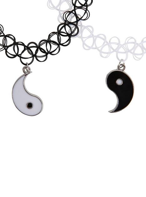 Black & White Yin-Yang Tattoo Choker Set | Hot Topic