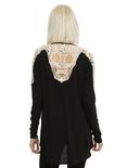 Black & Ivory Crochet Skull Girls Cardigan, BLACK, hi-res