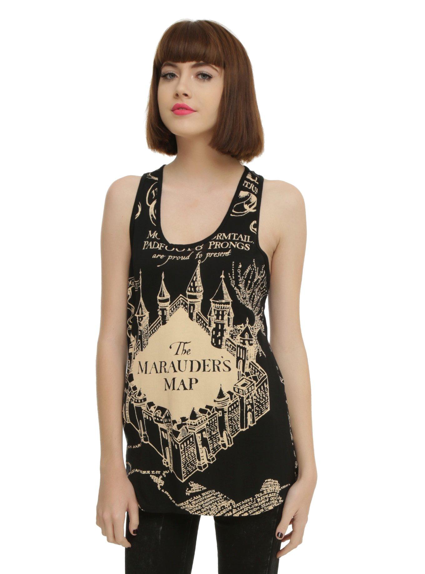 Harry Potter Marauder's Map Girls Tank Top, BLACK, hi-res