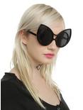 Black Cat Ear Round Sunglasses, , hi-res