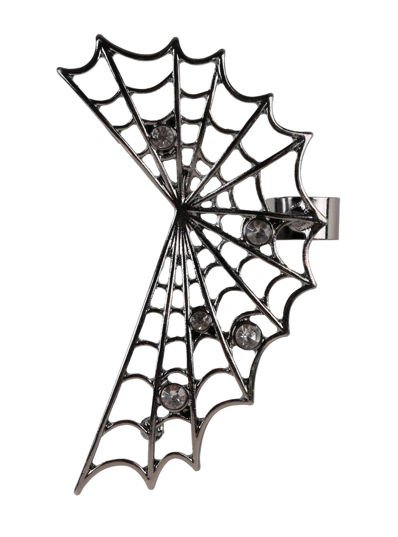 Hematite Spider Web Cuff Earring, , hi-res