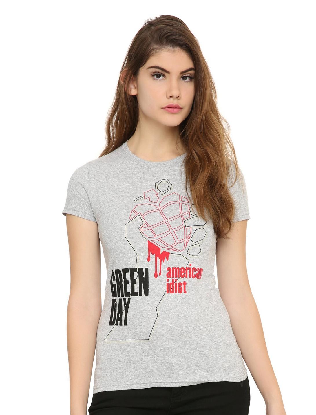Green Day American Idiot Girls T-Shirt, HEATHER GREY, hi-res