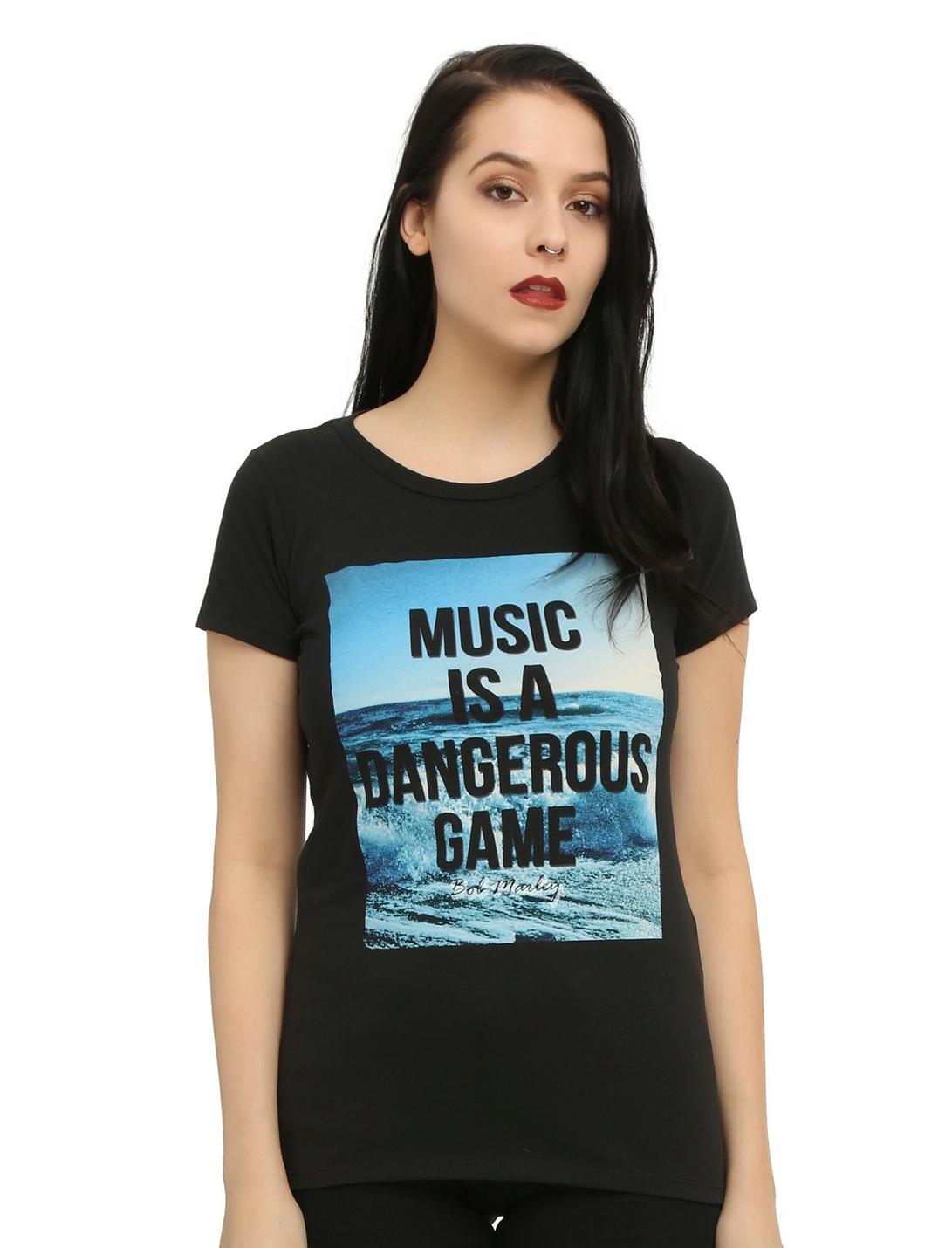 Bob Marley Music Is A Dangerous Game Girls T-Shirt, BLACK, hi-res