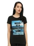 Bob Marley Music Is A Dangerous Game Girls T-Shirt, BLACK, hi-res