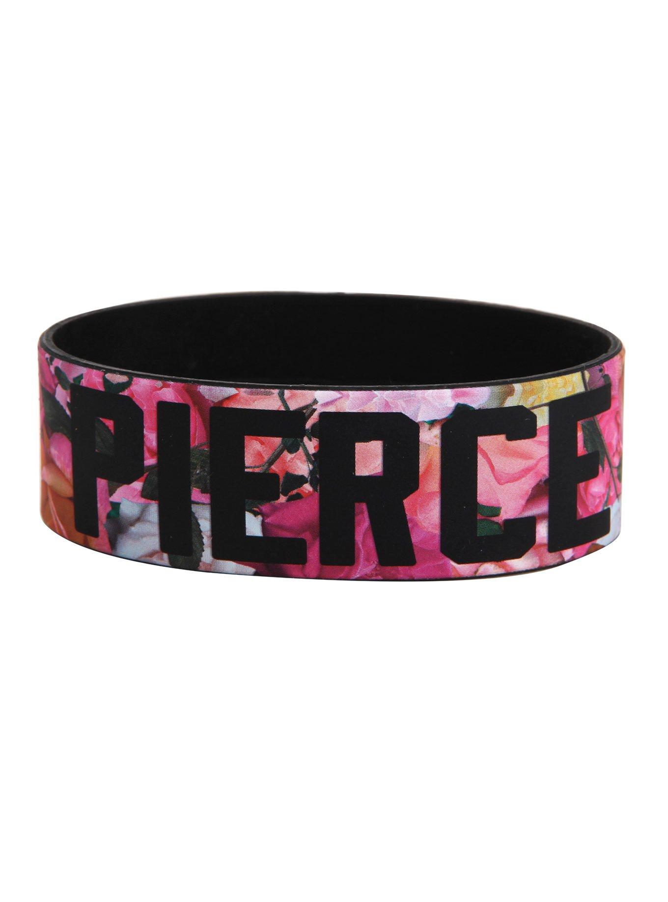 Pierce The Veil Floral Logo Rubber Bracelet, , hi-res