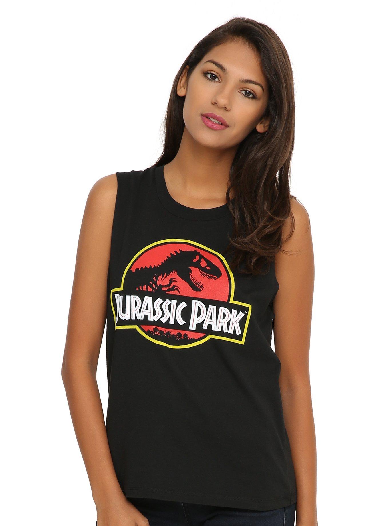 Jurassic Park Logo Girls Muscle Top, , hi-res
