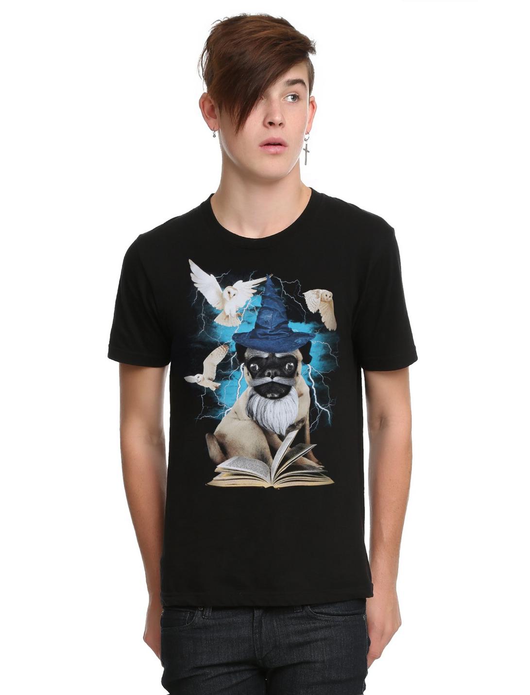 Pug Wizard T-Shirt, BLACK, hi-res