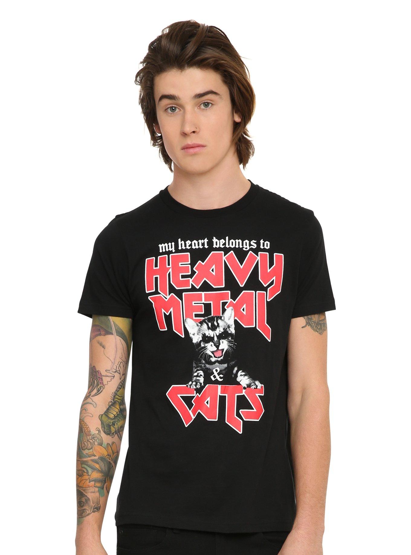 Heavy Metal & Cats T-Shirt, BLACK, hi-res