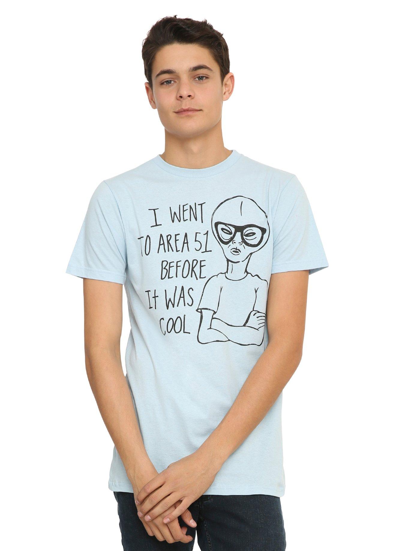 Area 51 Hipster Alien T-Shirt, BLUE, hi-res