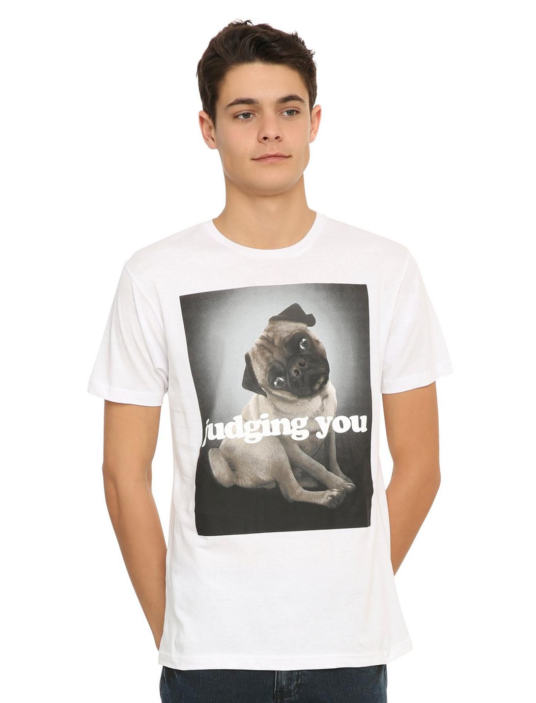 Pug Judging You T-Shirt, WHITE, hi-res