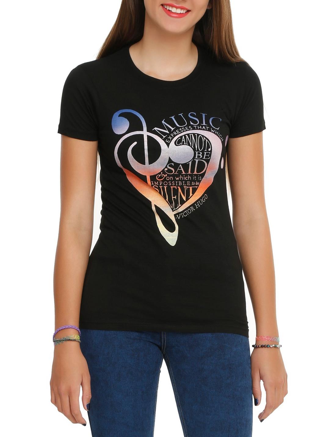 Music Expresses Clef Heart Girls T-Shirt, , hi-res