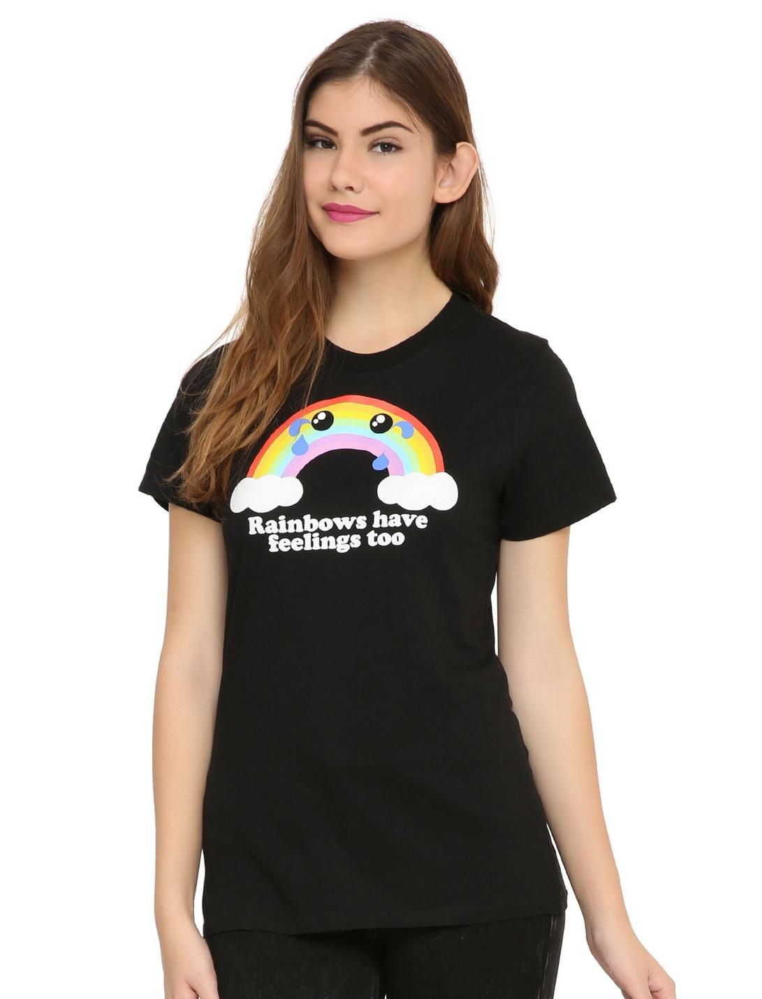 Rainbows Have Feelings Too Girls T-Shirt, , hi-res