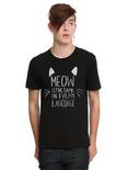 Meow Same Language T-Shirt, BLACK, hi-res
