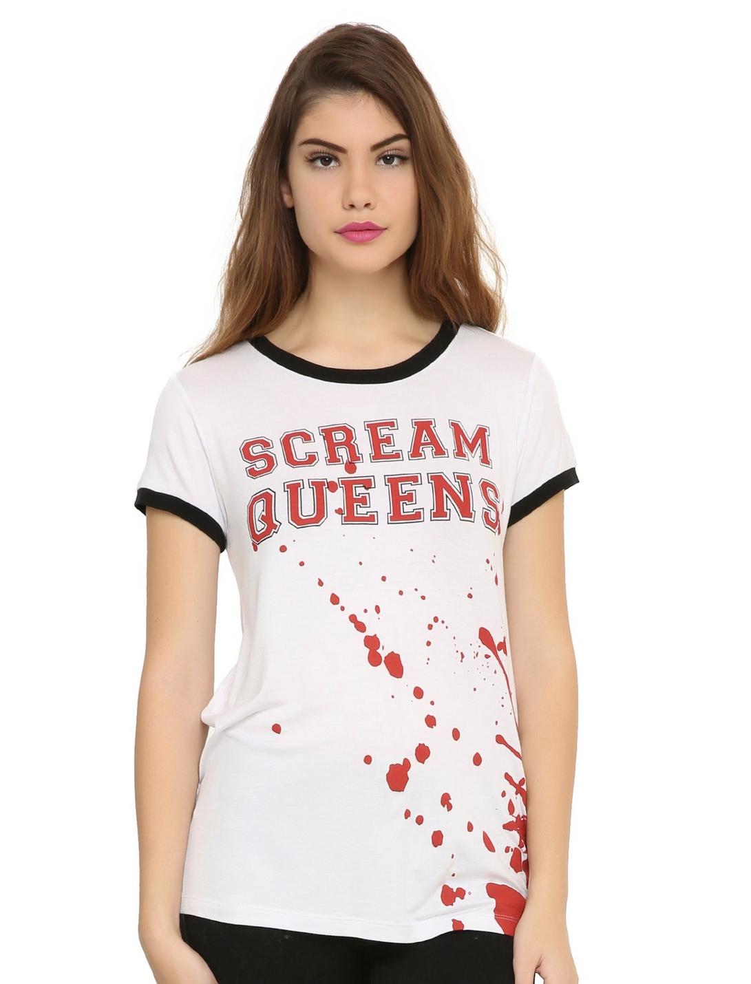 Scream Queens Kappa Will Die Girls Ringer T-Shirt, WHITE, hi-res