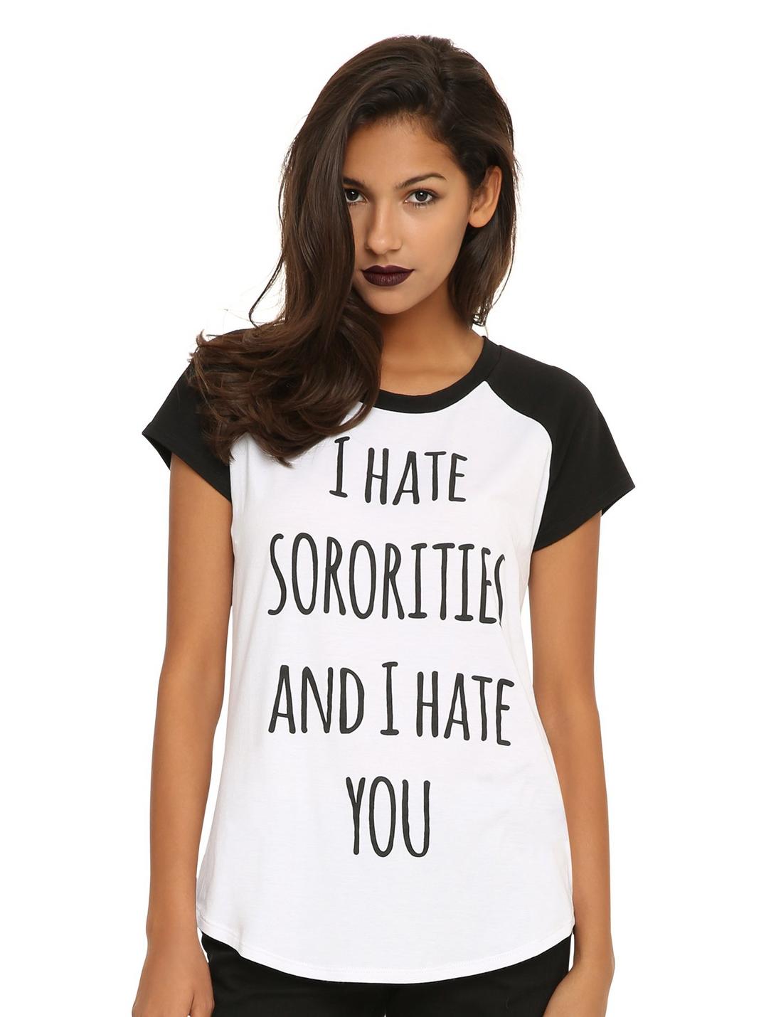 Scream Queens I Hate Sororities Girls T-Shirt, WHITE, hi-res