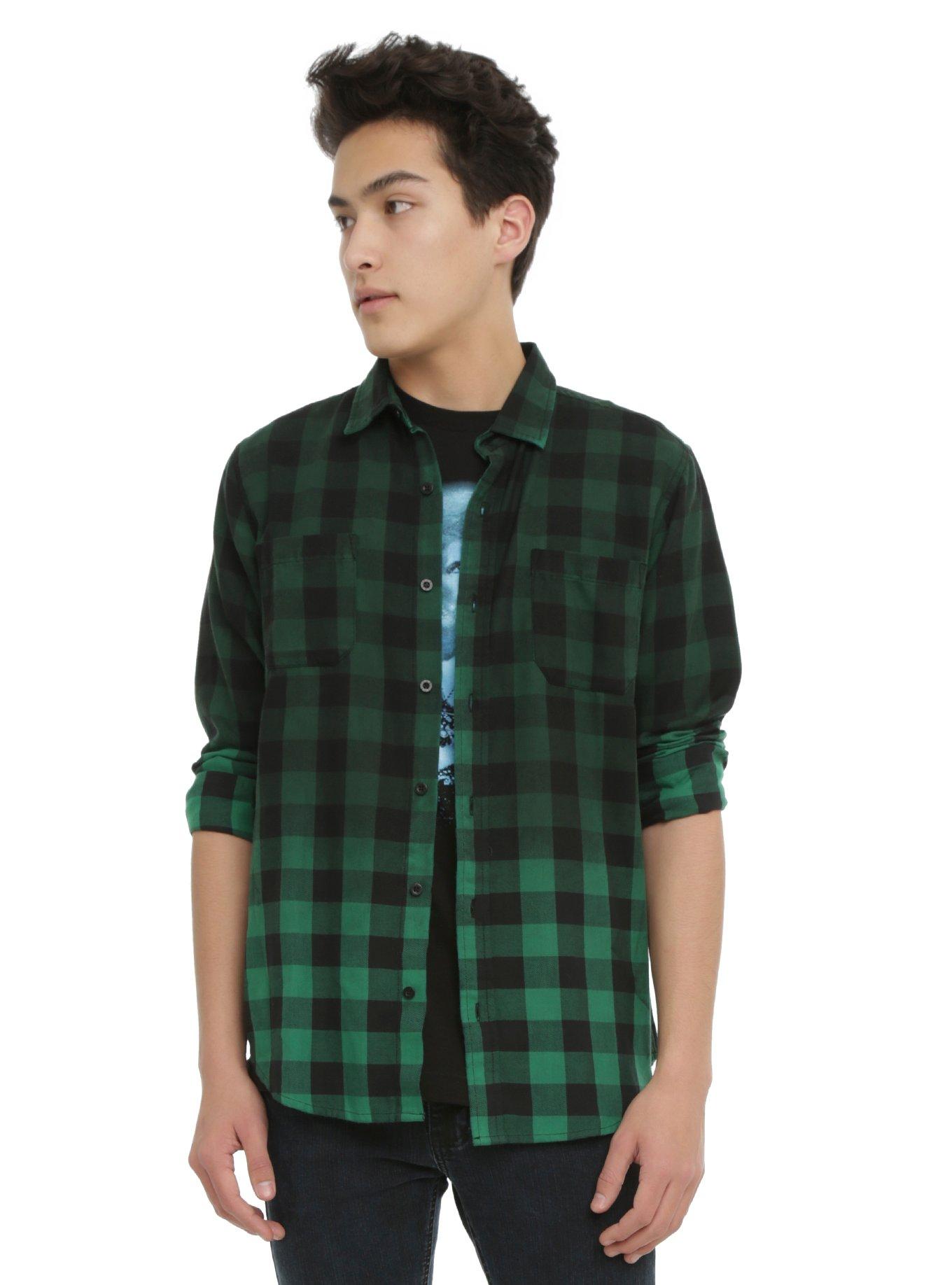 XXX RUDE Green & Black Buffalo Check Woven, KELLY GREEN, hi-res