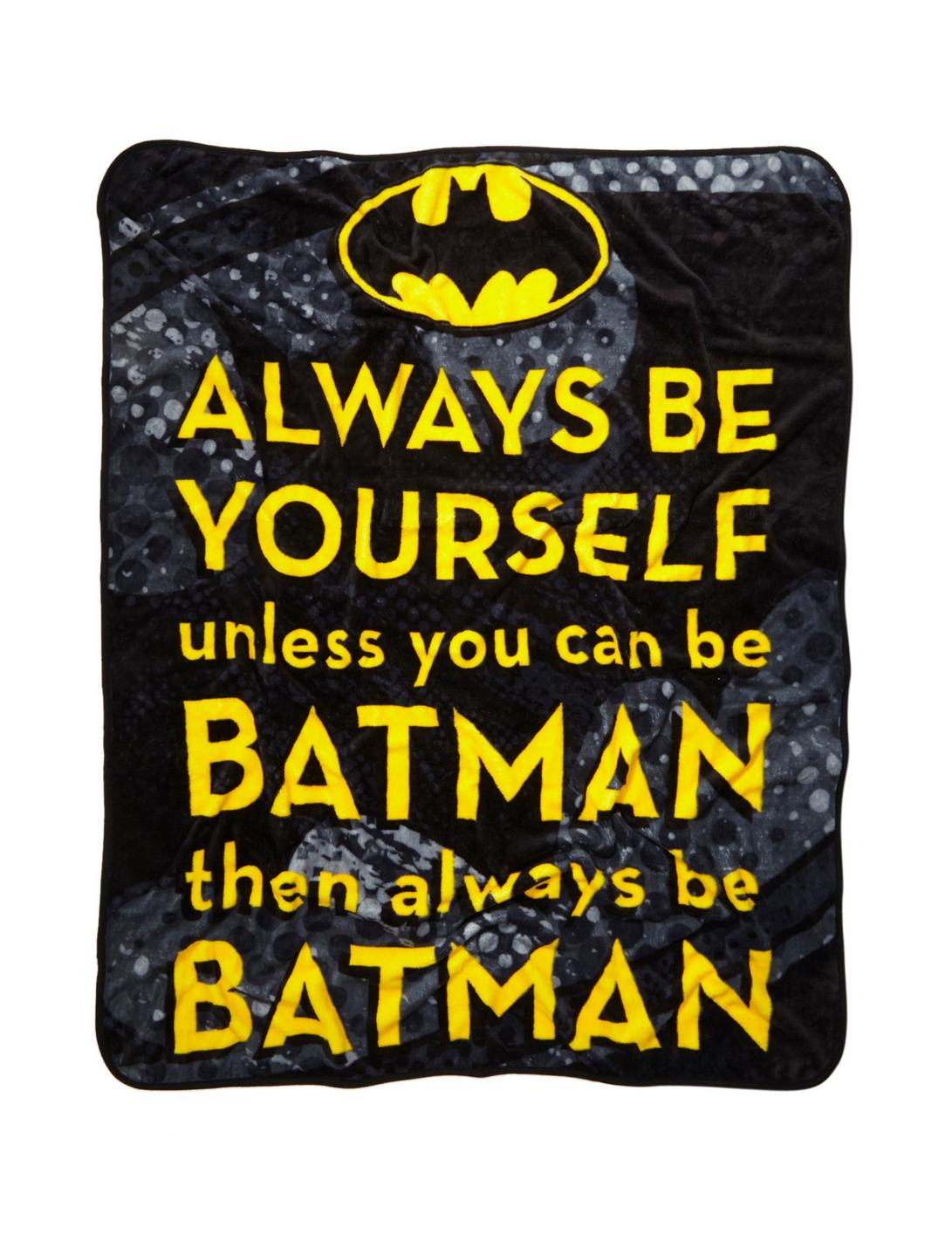 DC Comics Batman Be Yourself Plush Throw, , hi-res