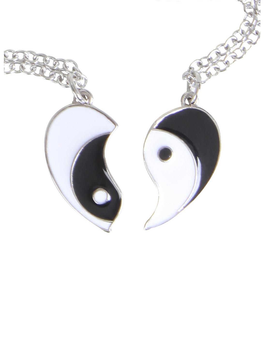 Yin-Yang Heart Best Friend Necklace Set, , hi-res