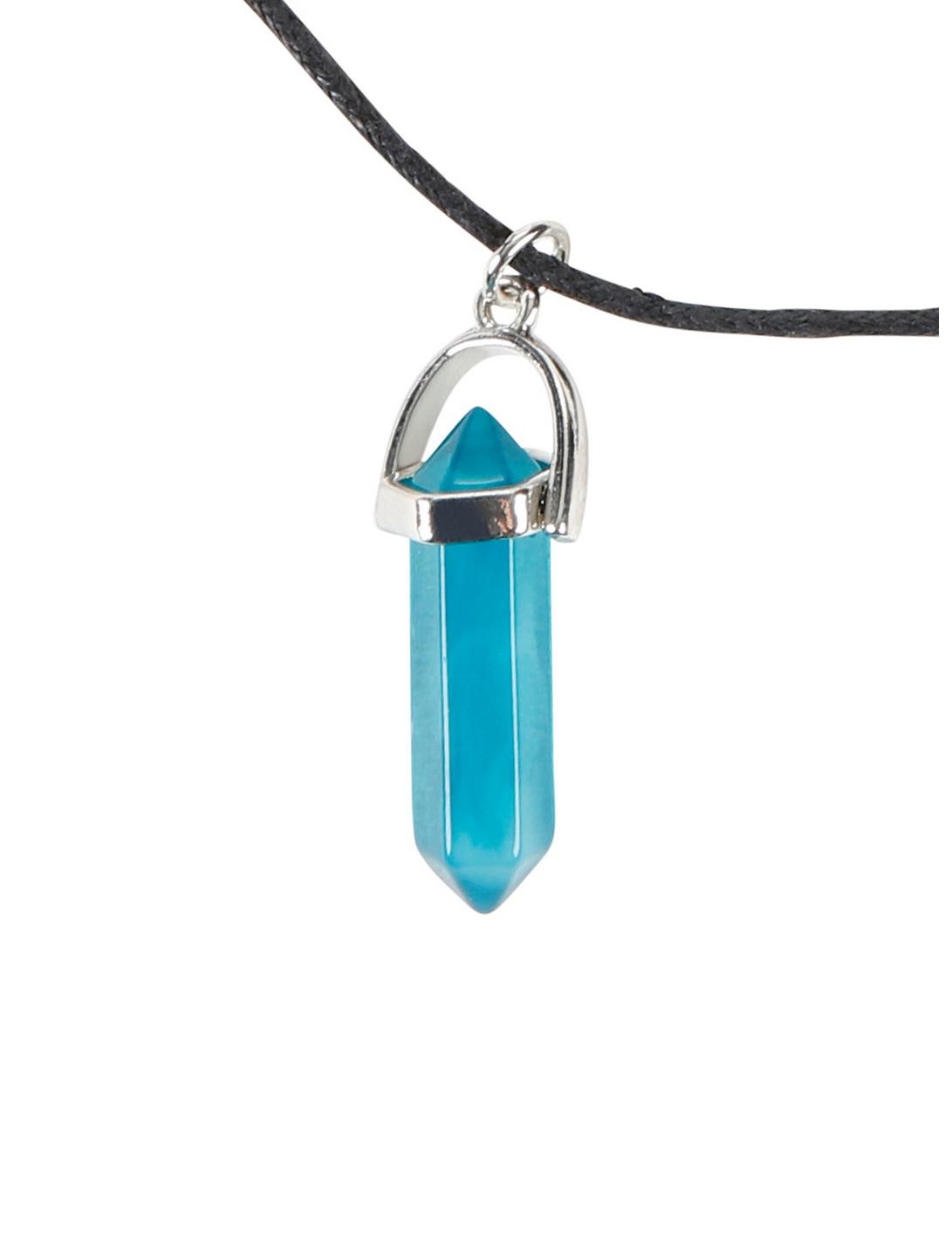 Teal Crystal Cord Necklace, , hi-res