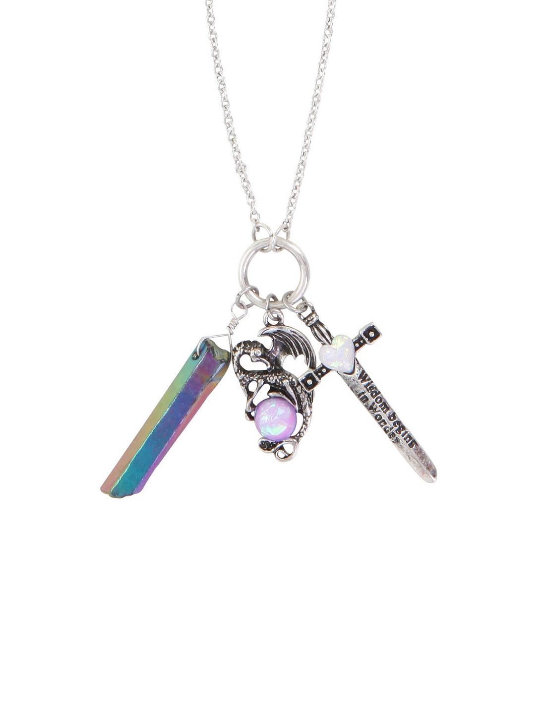 Dragon Sword Crystal Cluster Necklace, , hi-res
