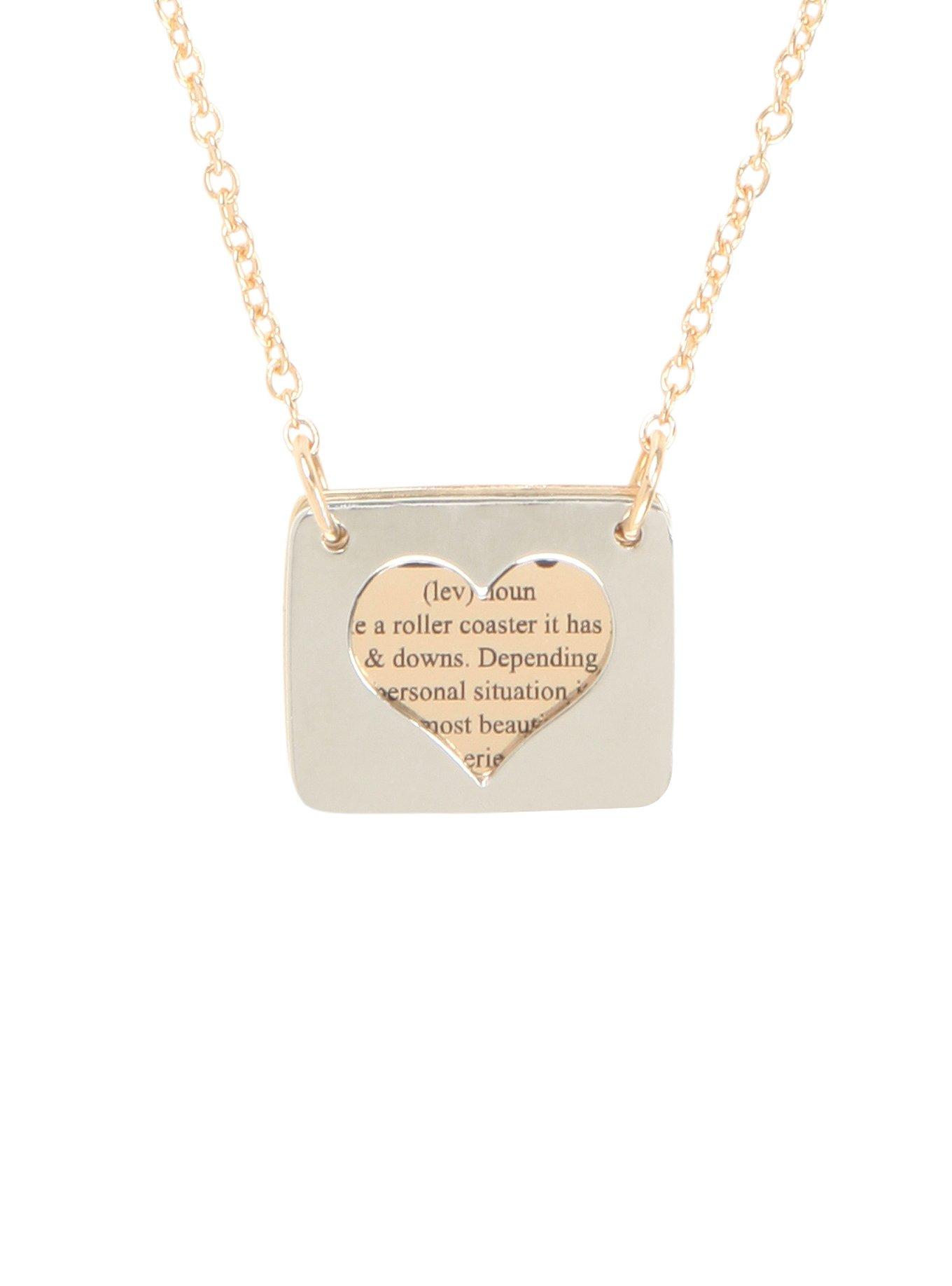 Love Definition Cut-Out Book Necklace, , hi-res