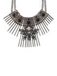 Large Spike Gem Statement Double Chain Necklace, , hi-res