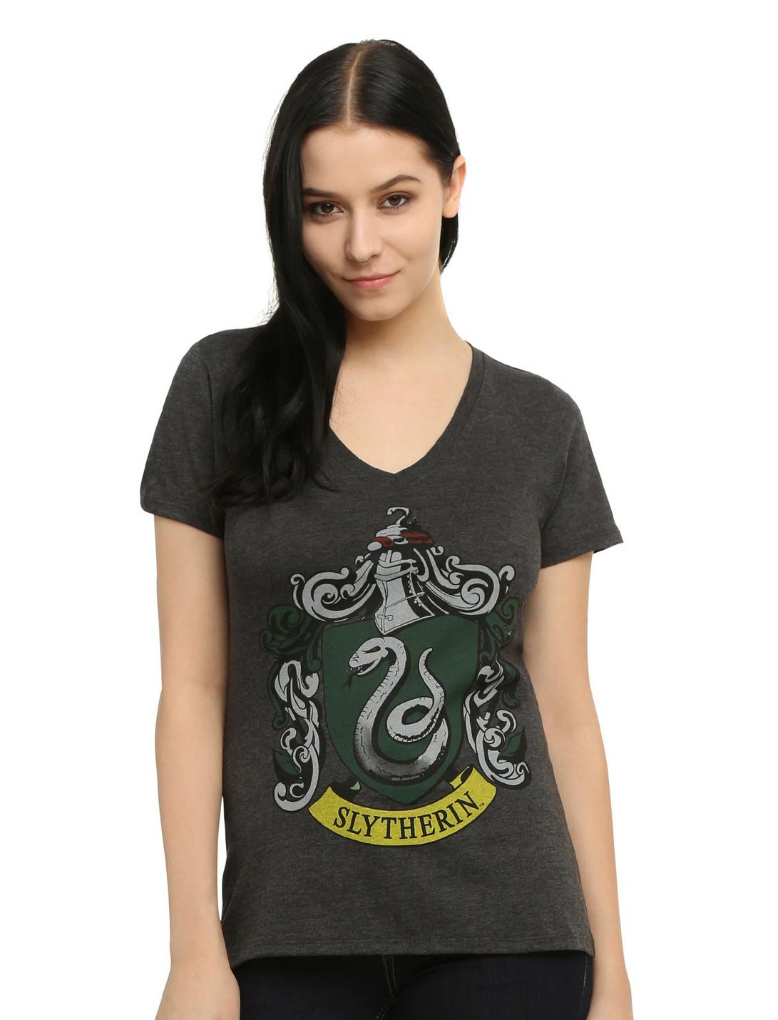 Harry Potter Slytherin Crest Girls T-Shirt, GREY, hi-res