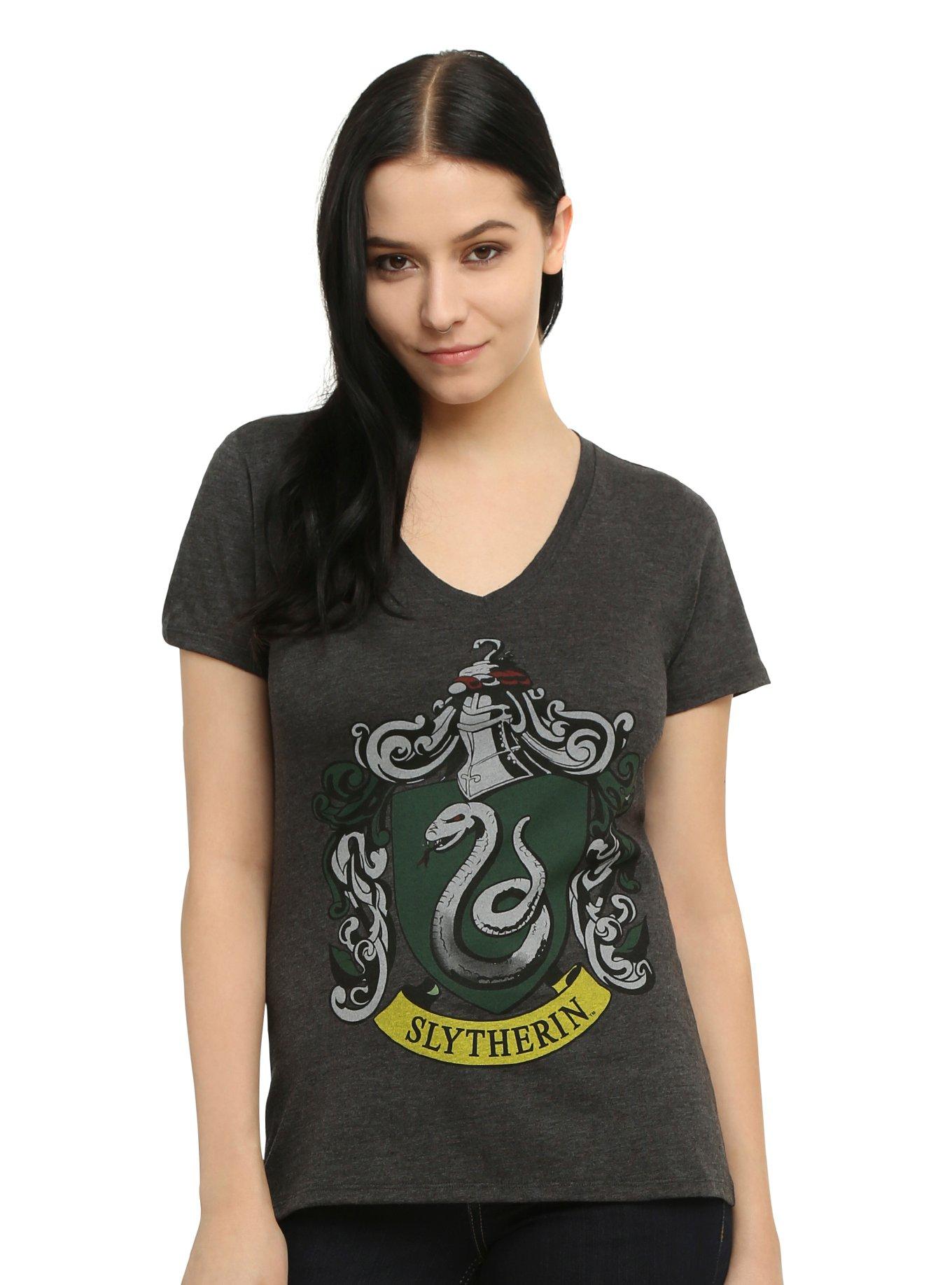 Harry Potter Slytherin Crest Girls T-Shirt, GREY, hi-res