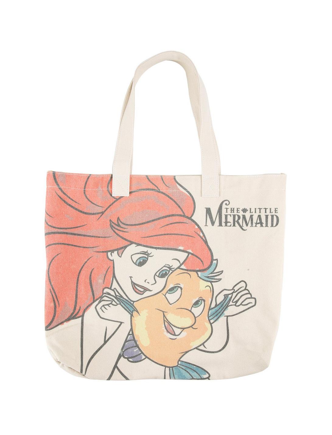 Disney The Little Mermaid Ariel & Flounder Canvas Tote Bag, , hi-res