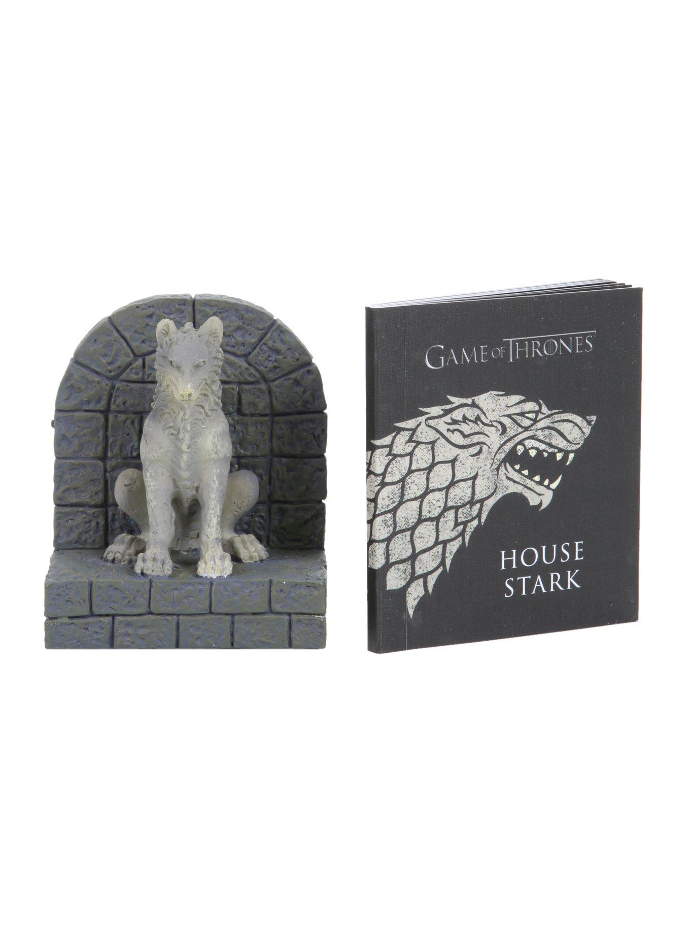 Game Of Thrones Stark Direwolf 3" Statue And Mini Book Set, , hi-res