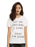 Let Me Pretend I Care Girls T-Shirt, , hi-res