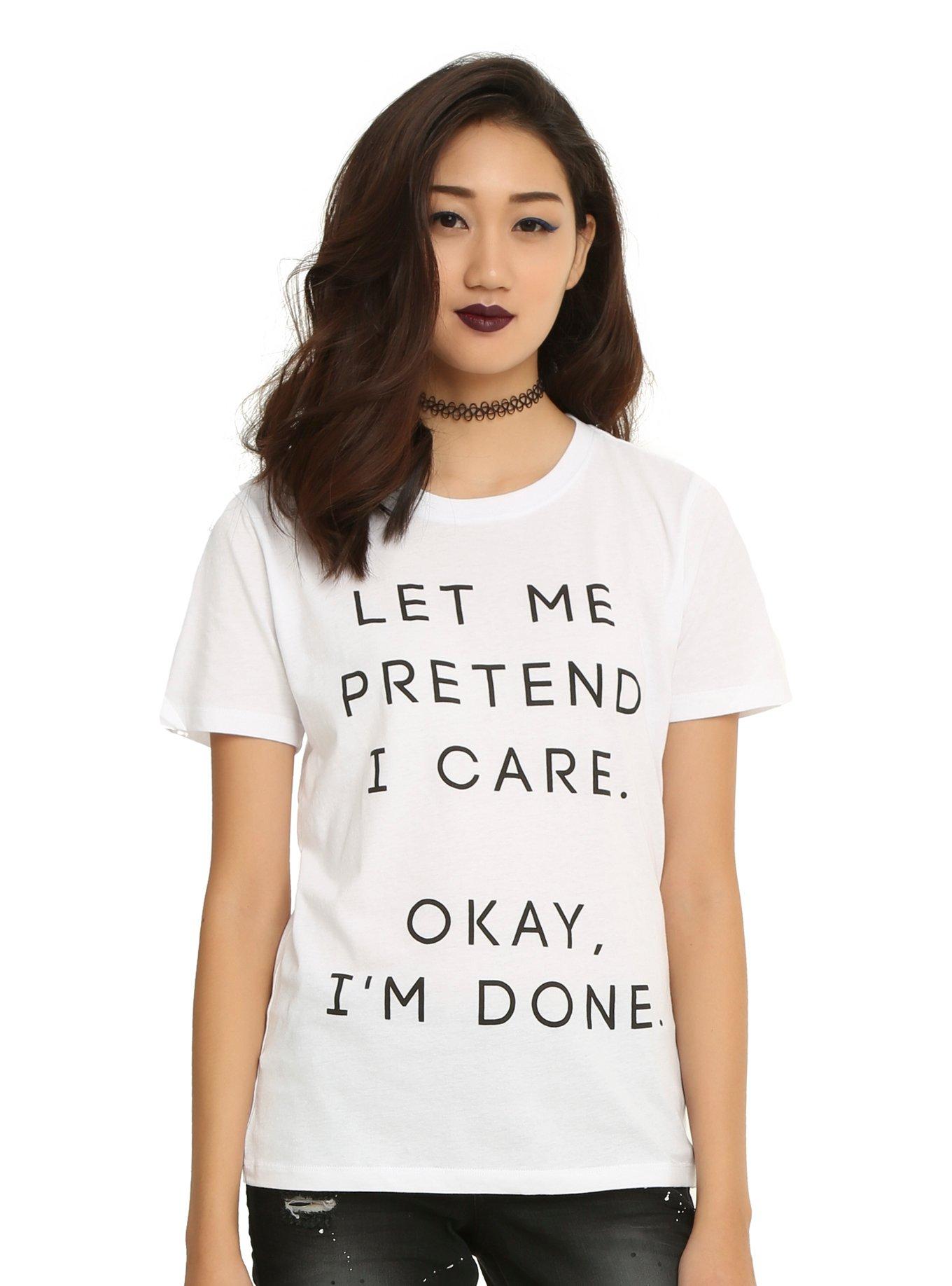Let Me Pretend I Care Girls T-Shirt, , hi-res