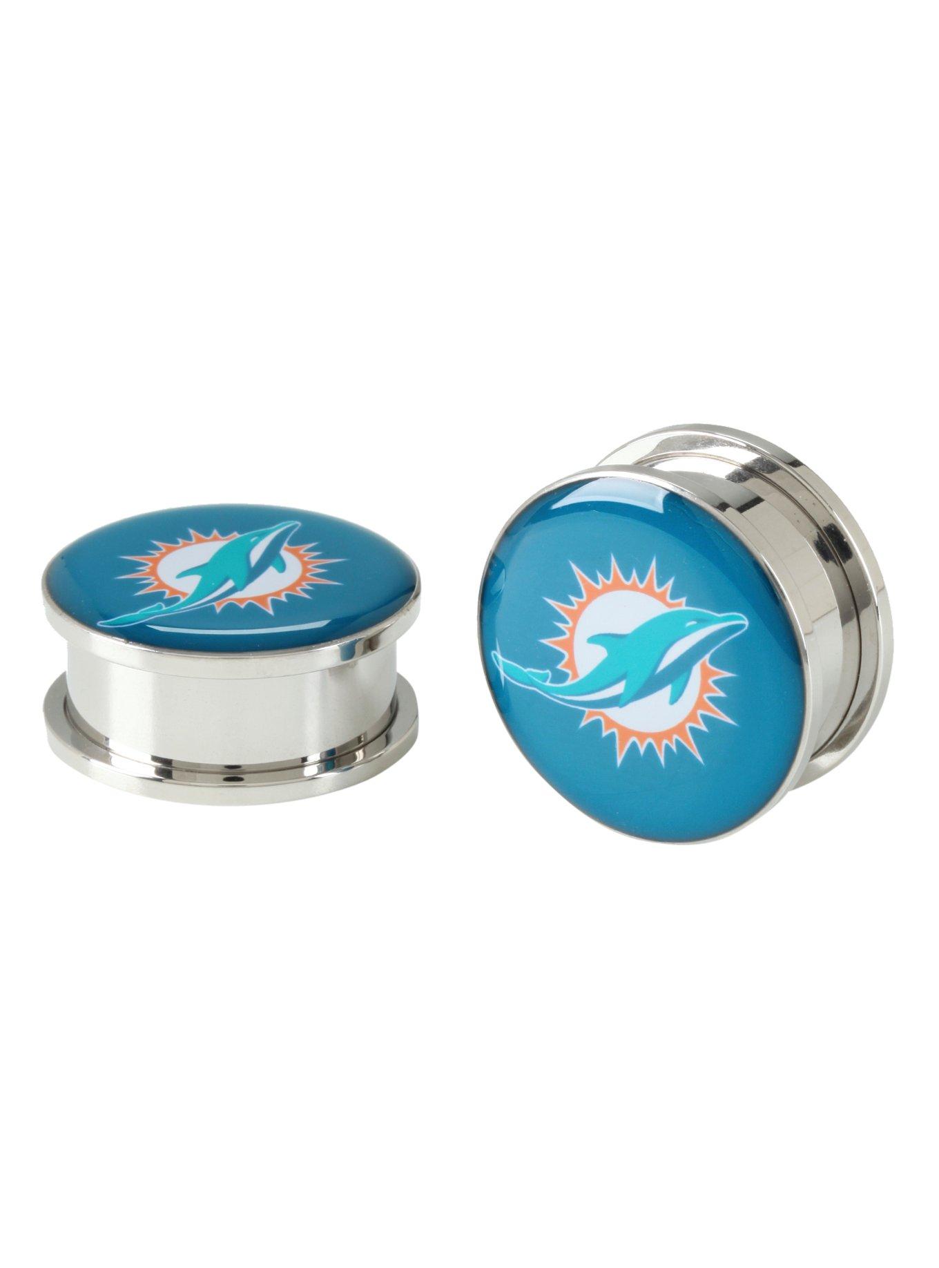 NFL Miami Dolphins Spool Plug 2 Pack, BLUE, hi-res