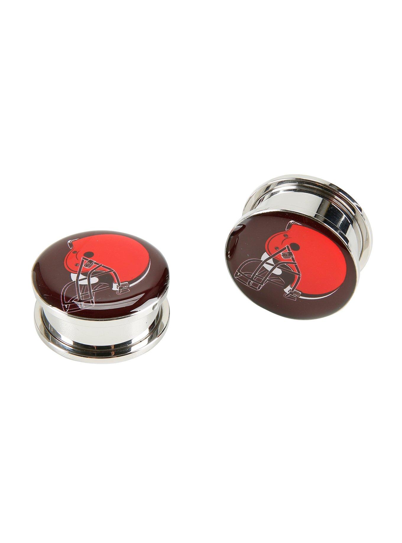 NFL Cleveland Browns Steel Spool Plug 2 Pack, BROWN, hi-res