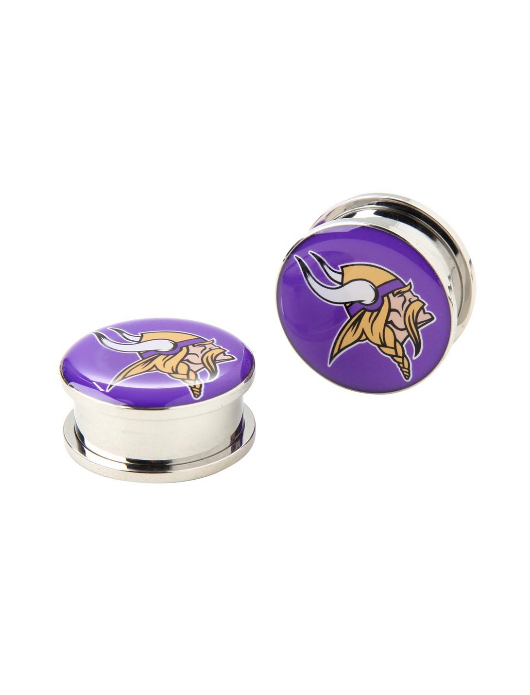 NFL Minnesota Vikings Steel Spool Plug 2 Pack, PURPLE, hi-res