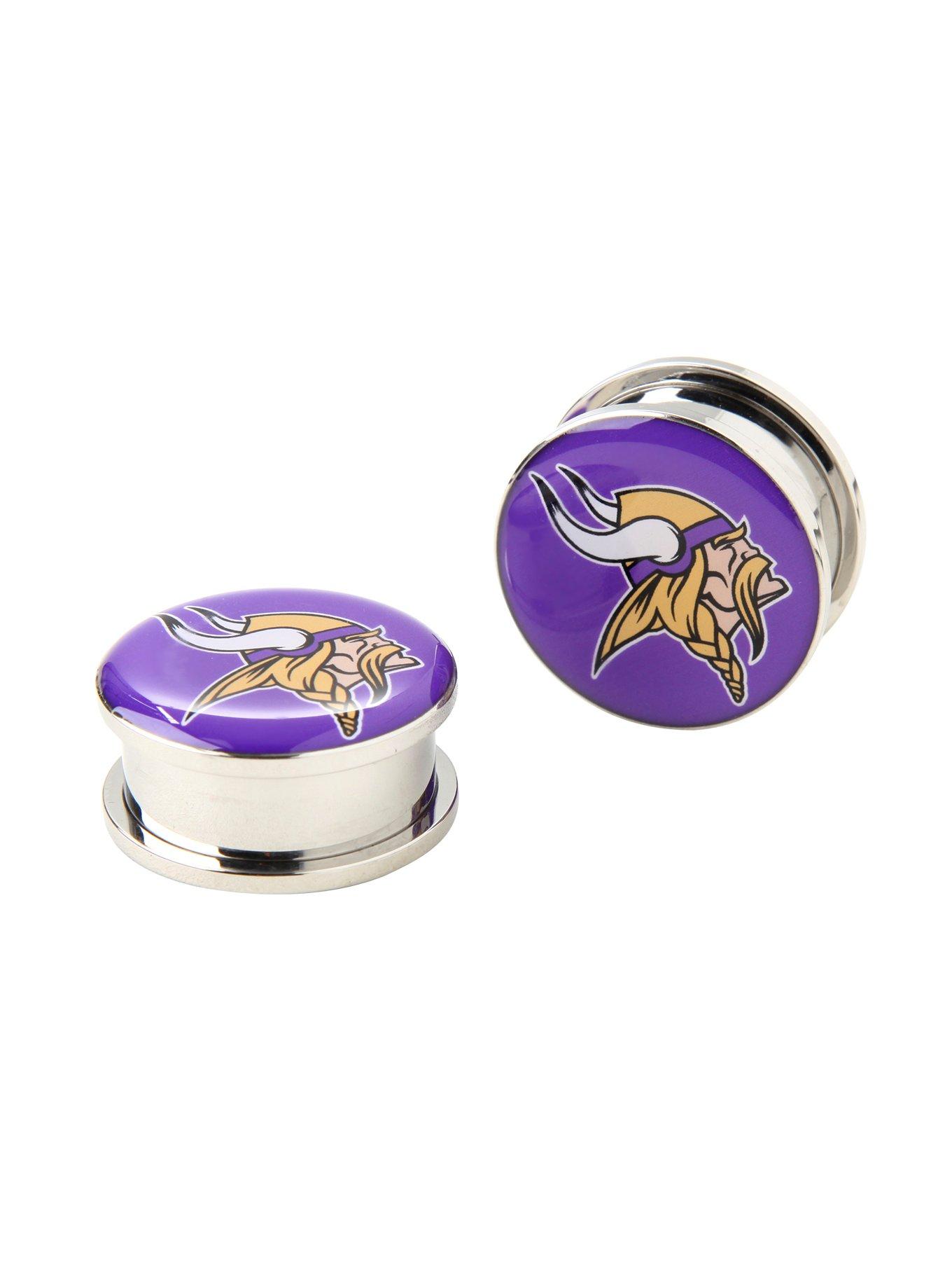 NFL Minnesota Vikings Steel Spool Plug 2 Pack, PURPLE, hi-res