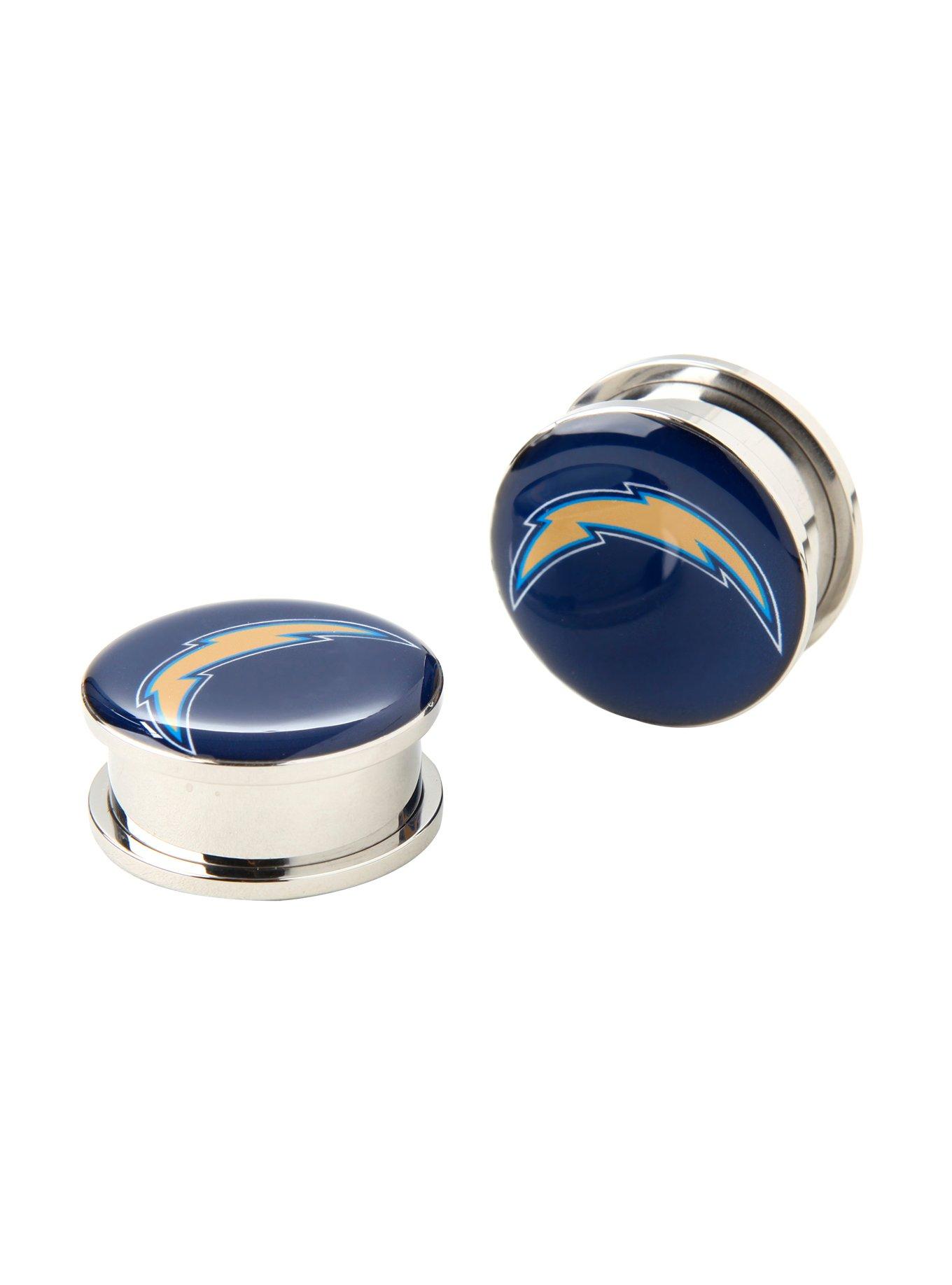 NFL Los Angeles Chargers Steel Spool Plug 2 Pack, BLUE, hi-res