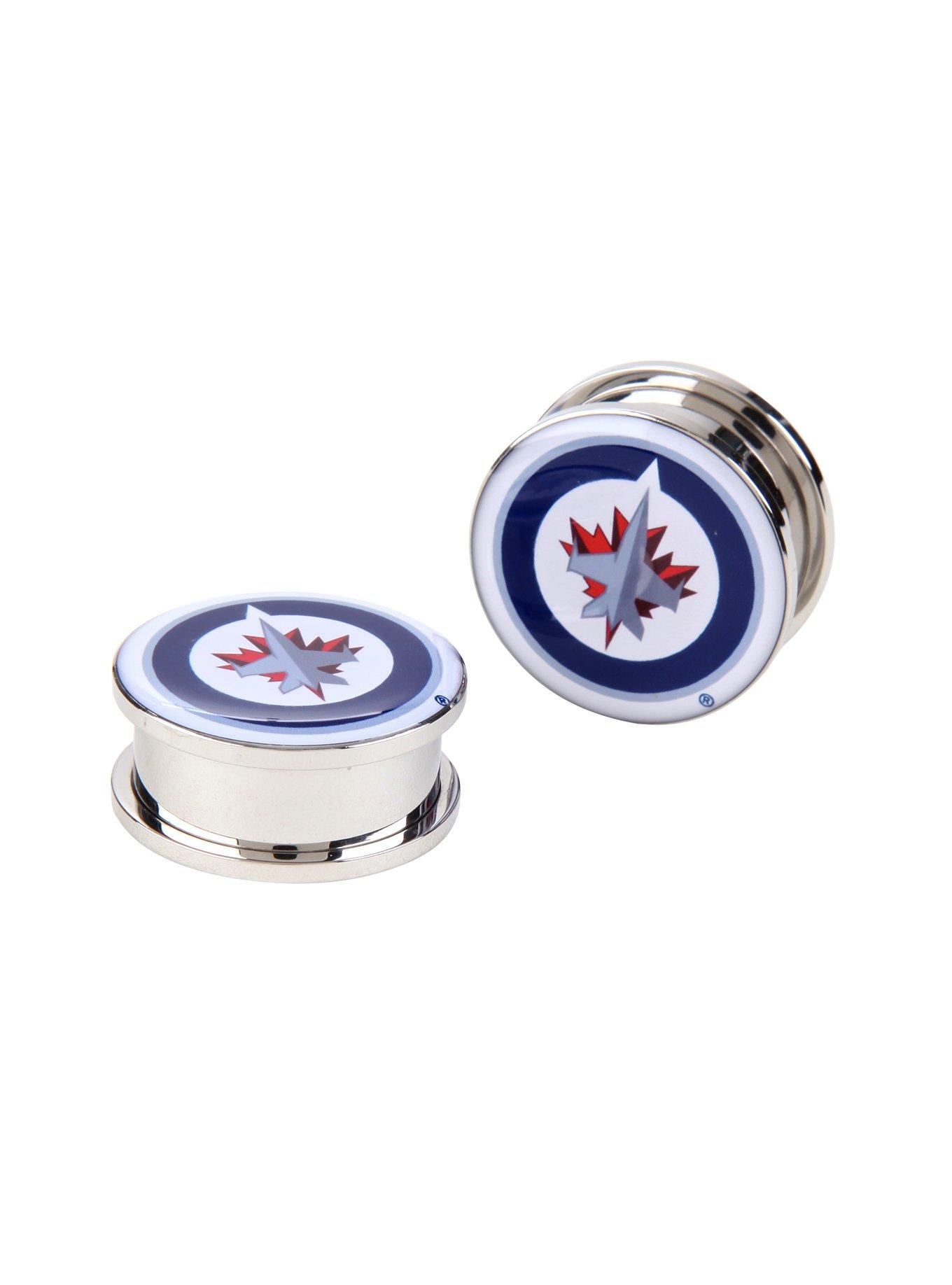 NHL Winnipeg Jets Steel Spool Plug 2 Pack, BLUE, hi-res