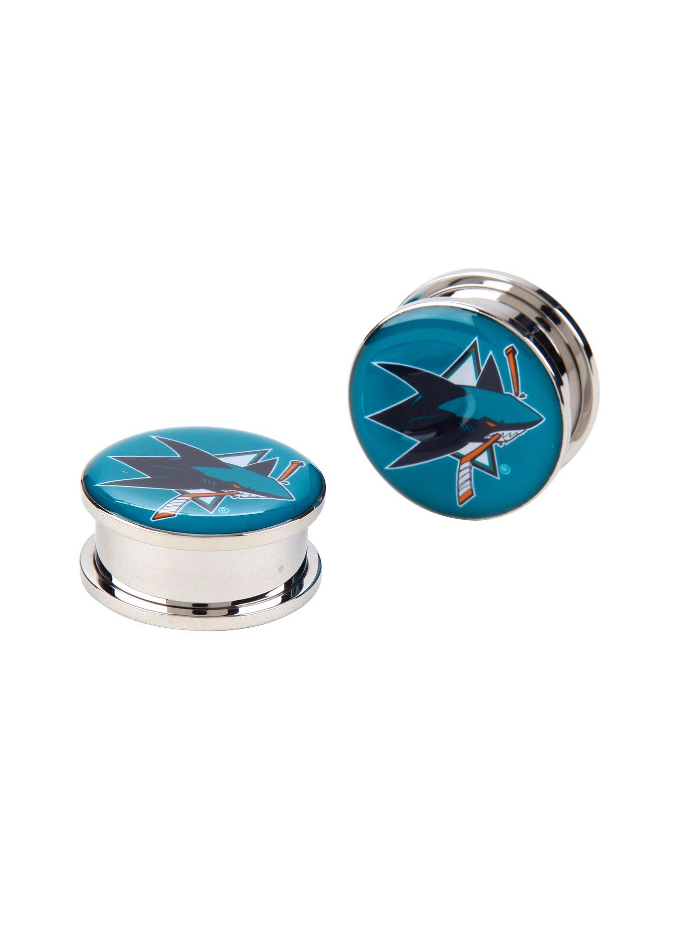 NHL San Jose sharks Steel Spool Plug 2 Pack, BLUE, hi-res