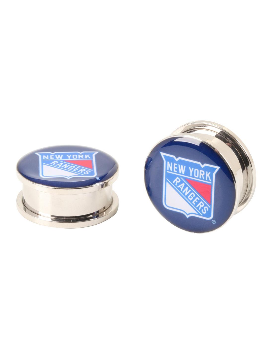 NHL New York Rangers Steel Spool Plug 2 Pack, BLUE, hi-res
