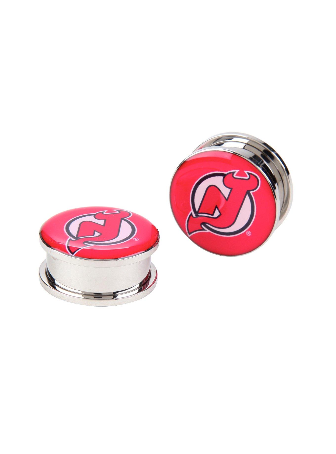 NHL New Jersey Devils Steel Spool Plug 2 Pack, RED, hi-res