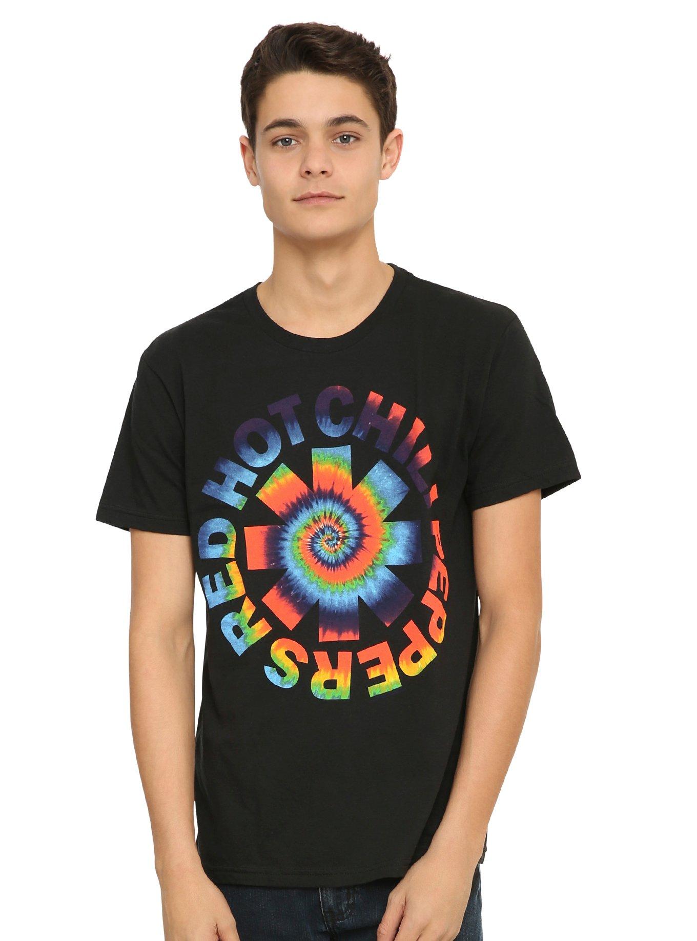 Red Hot Chili Peppers Tie-Dye Logo T-Shirt, BLACK, hi-res