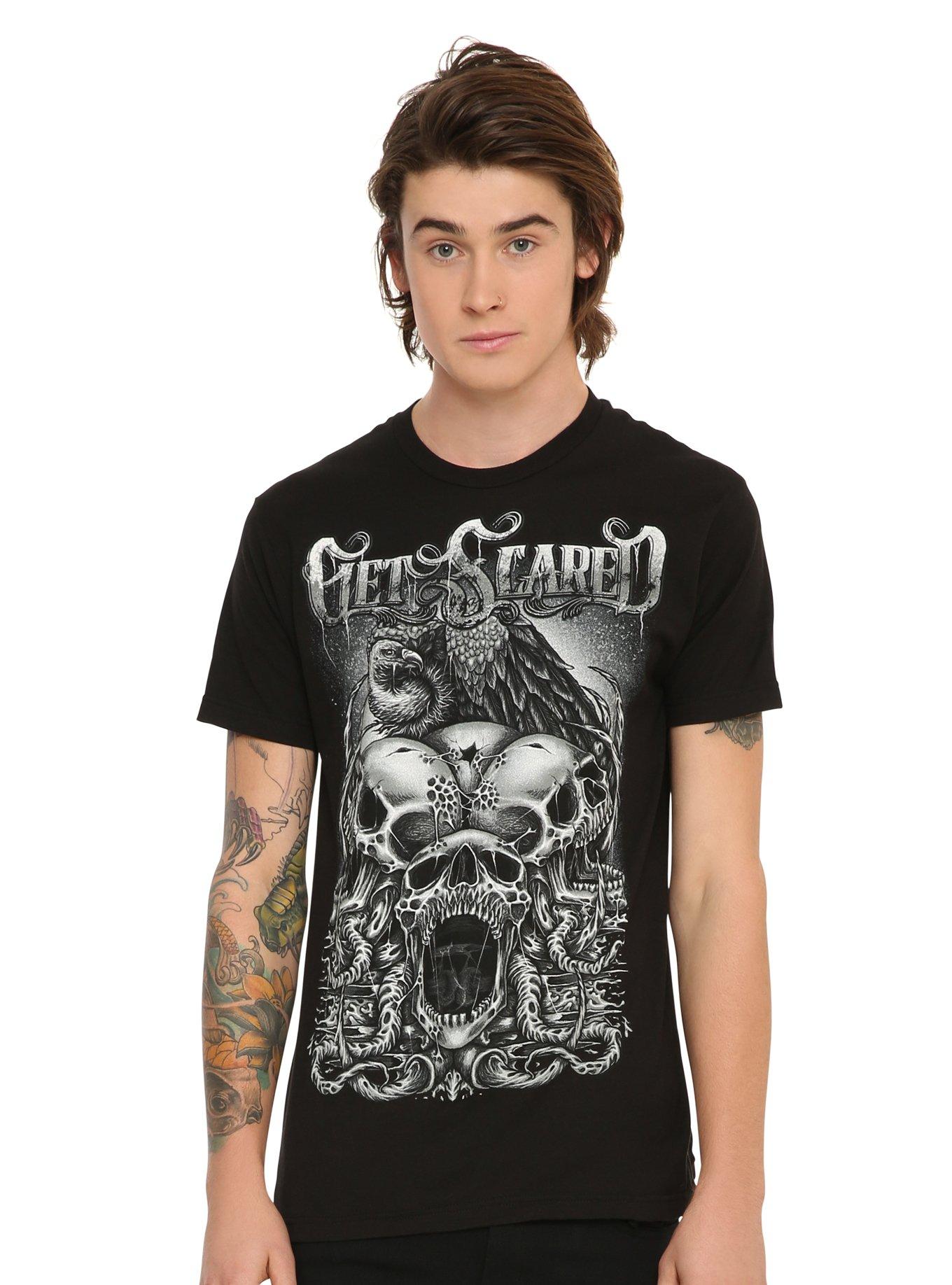 Get Scared Vulture & Skulls T-Shirt | Hot Topic