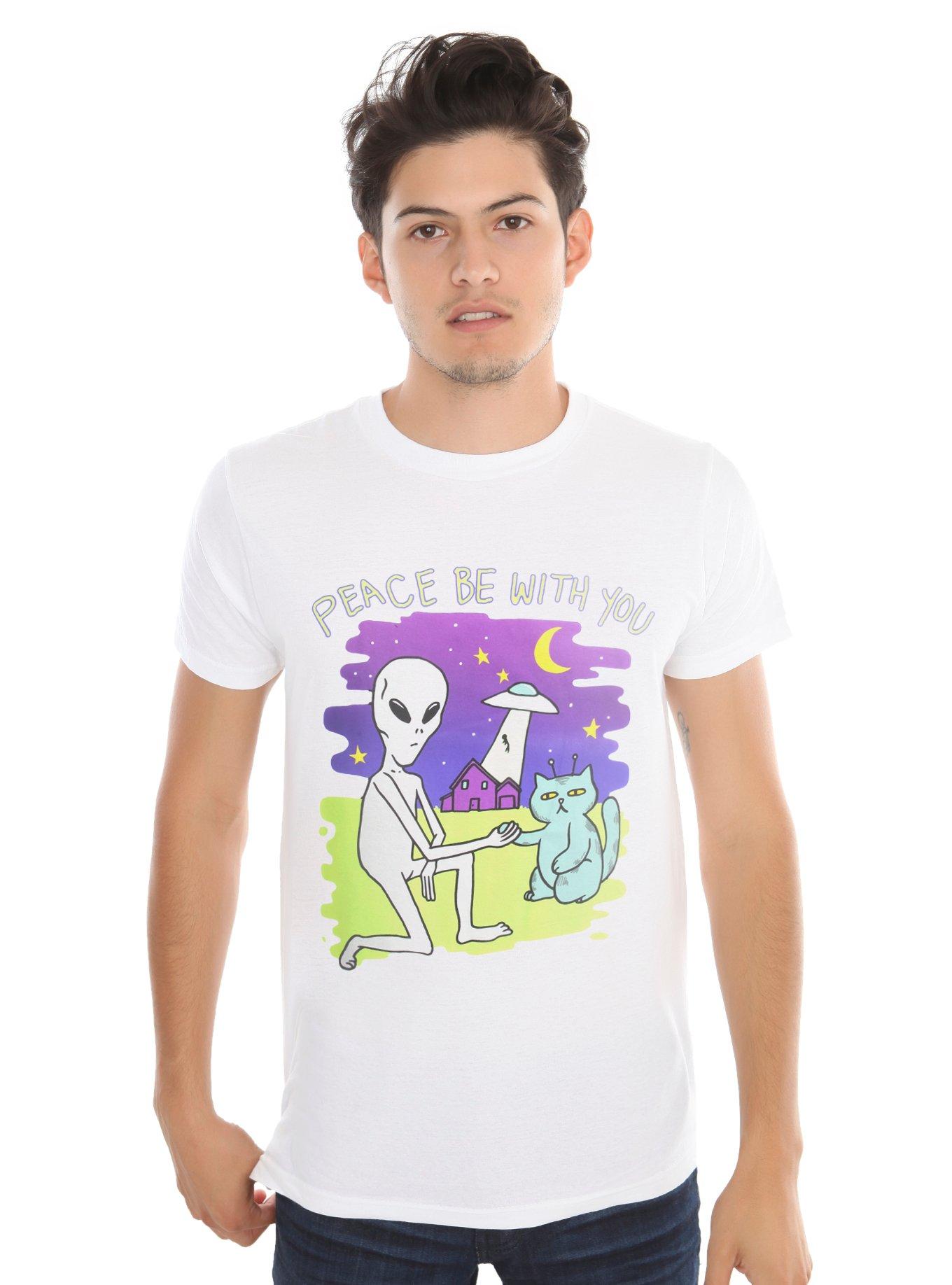 Peace Be With You Alien Cat T-Shirt, , hi-res