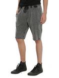 XXX RUDE Grey Mineral Wash Jogger Shorts, CHARCOAL, hi-res