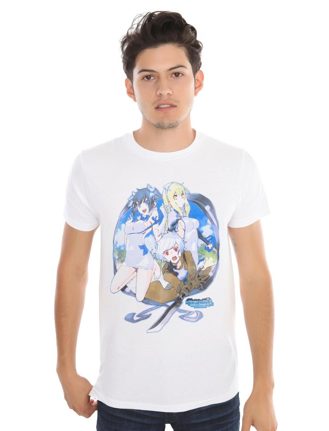 Is It Wrong To Try To Pick Up Girls In A Dungeon? Trio T-Shirt, WHITE, hi-res
